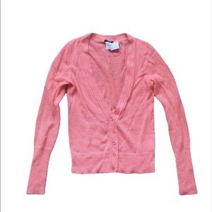 J.Crew Orange Coral V-Neck Cardigan